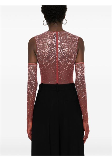 Brown crystal-embellished bodysuit Alex perry - women ALEX PERRY | BY043CGNC